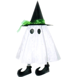 Hanging Ghost with Hat Halloween Decoration