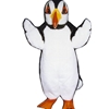 Puffin Penguin Mascot. This Puffin Penguin mascot comes complete with head, body, hand mitts and foot covers. This is a sale item. Manufactured from only the finest fabrics. Fully lined and padded where needed to give a sculptured effect. Comfortable to wear and easy to maintain.   All mascots are custom made. Due to the fact that all mascots are made to order, all sales are final. Delivery will be 2-4 weeks. Rush ordering is available for an additional fee. Please call us toll free for more information. 1-877-218-1289.