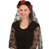 Day of the Dead Rose Headband with Veil