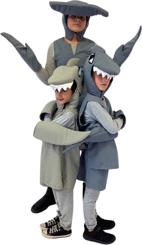 Rental Costumes for Finding Nemo Jr - Sharks Bruce, Anchor, and Chum