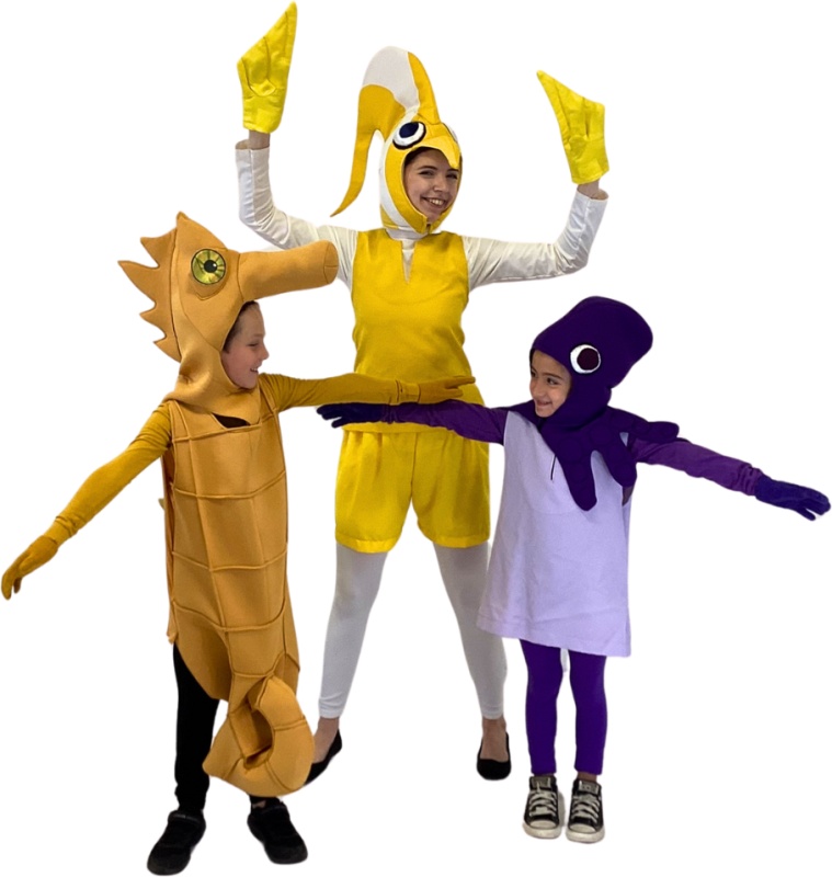 Rental Costumes for Finding Nemo Jr - Tad with Sheldon and Pearl