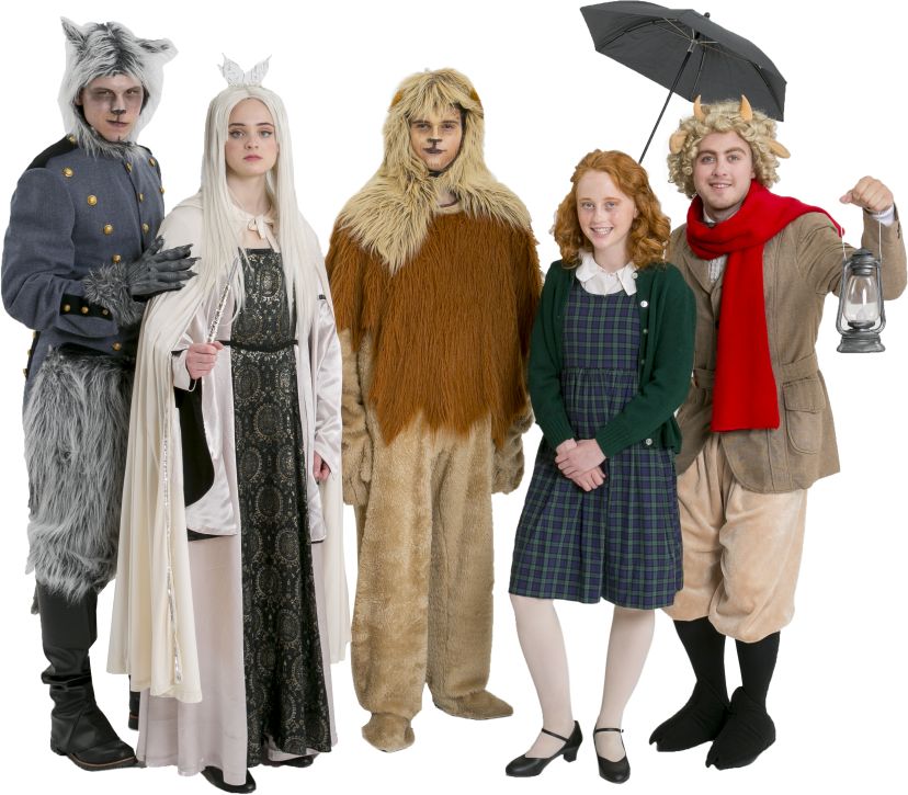 The Lion, The Witch, and The Wardrobe Fenris Ulf (Maugrim), Jadis the White Witch, Aslan, Lucy Pevensie, and Mr. Tumnus the Faun