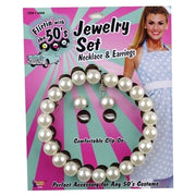 50's Pearl Necklace & Earring Set