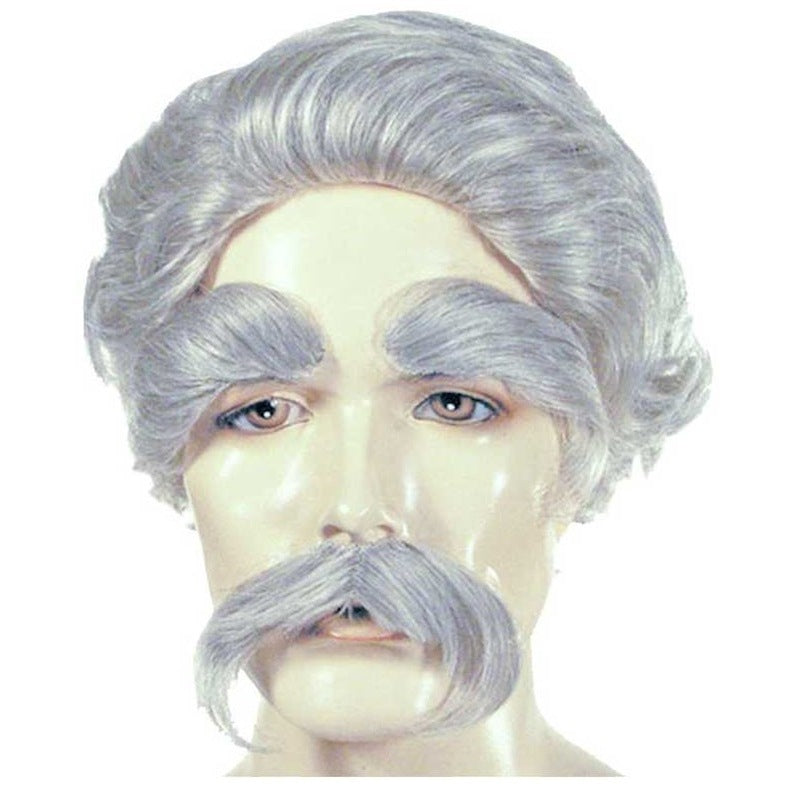 Albert Einstein or Mark Twain Wig, Eyebrow, and Moustache Set
