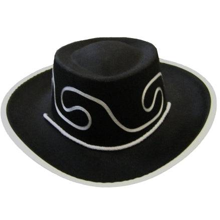 Black Embroidered Kids Cowboy Hat