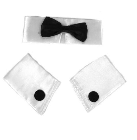 Deluxe Satin Collar, Cuffs, and Tie Set