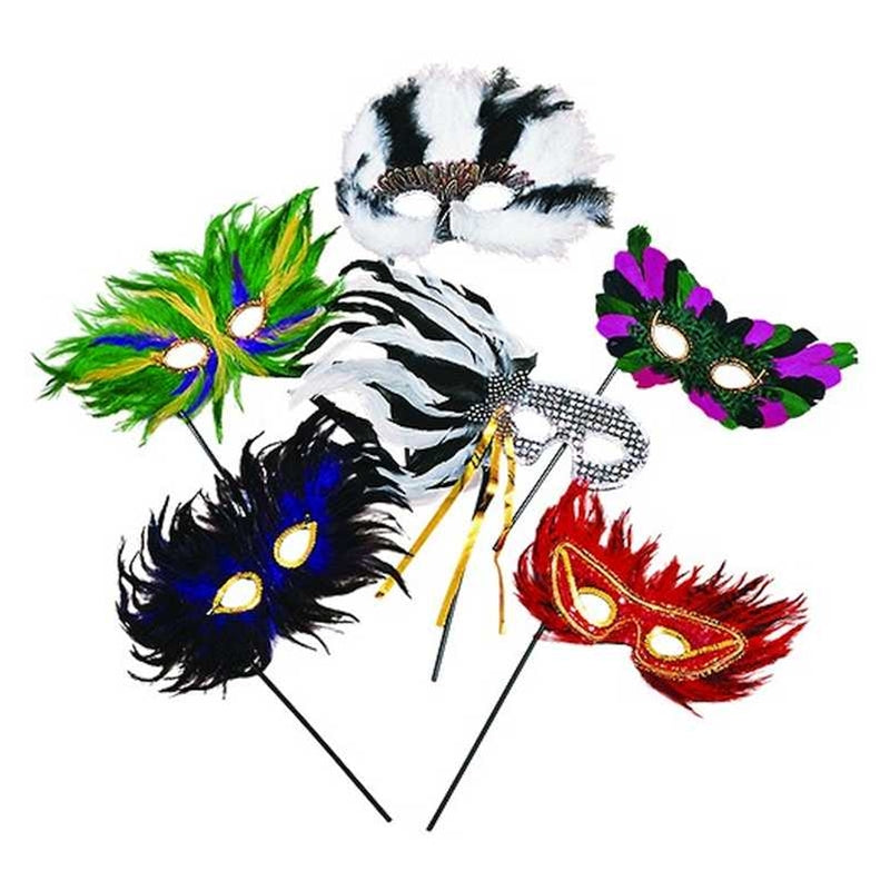 Feather Mask On a Stick