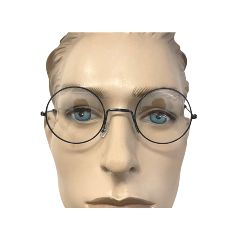 Black Round Frame Glasses with Clear Lenses