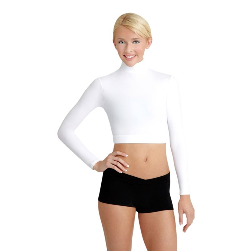 Adult Long Sleeve T-Neck Midriff Dance Top - Capezio® TB107