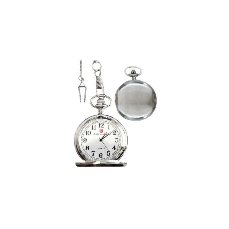 Silver Pocket Watch with Chain