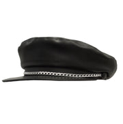 Vinyl Biker Hat With Chain