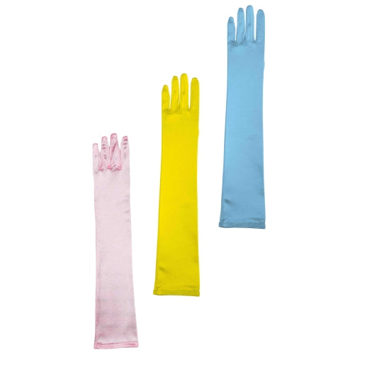 Colored Long Satin Gloves
