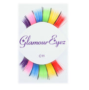Rainbow Eyelashes with Black Tinsel