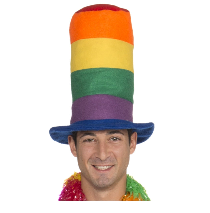 Rainbow Tall Top Hat
