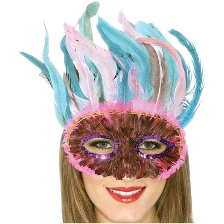 Assorted Feathered Half Mask