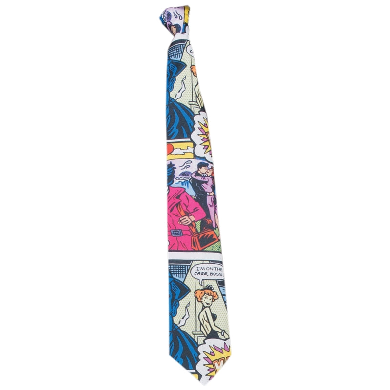 Pop Art Neck Tie with Comic Book Print 