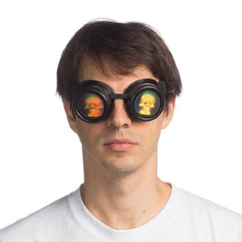 Holographic Skull Steampunk Goggles