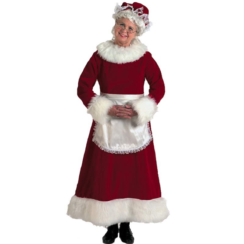 Mrs. Claus Velvet Burgundy Adult Costume 