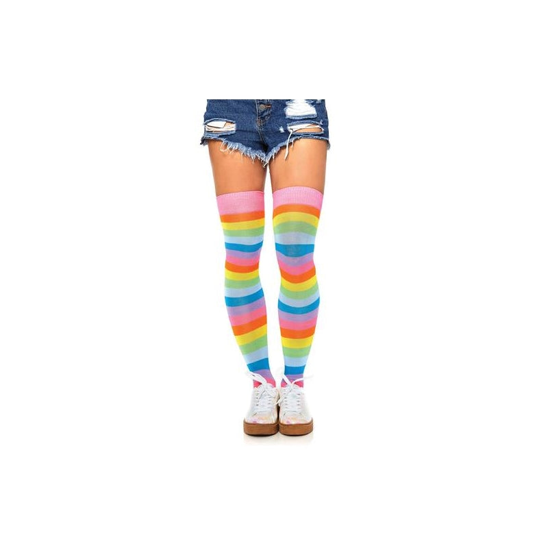 Neon Rainbow Thigh Highs