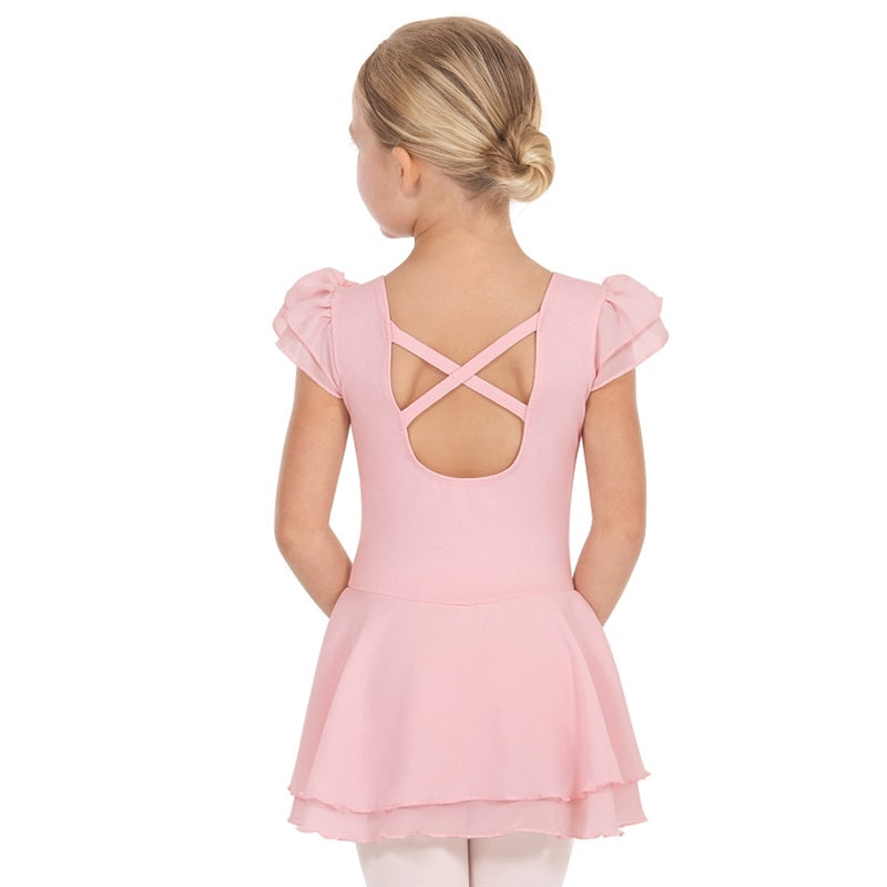 Kids Ruffle Sleeve Dance Dress