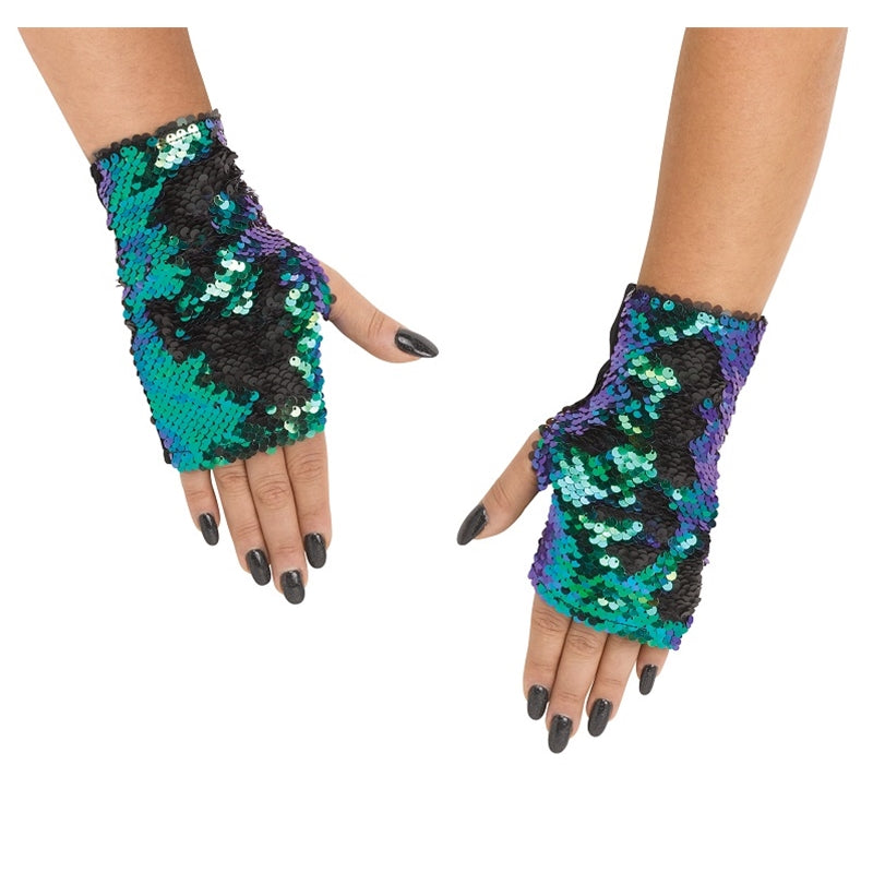 Finglerless Flip Sequin Mitts