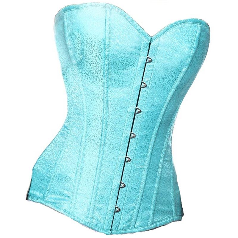 Turquoise Brocade Corset Plus