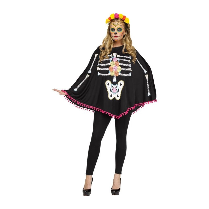 Day of the Dead Skeleton Poncho