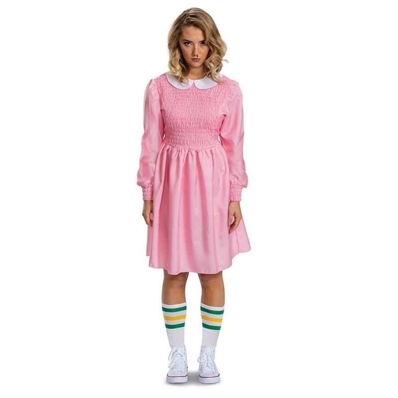 Stranger Things Eleven Pink Dress Deluxe Adult Costume