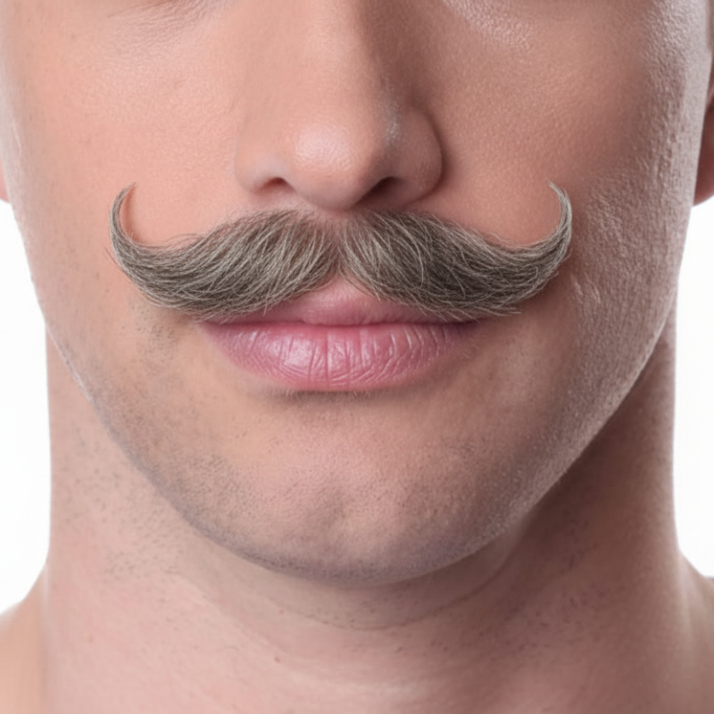 Human Hair English Handlebar Mustache