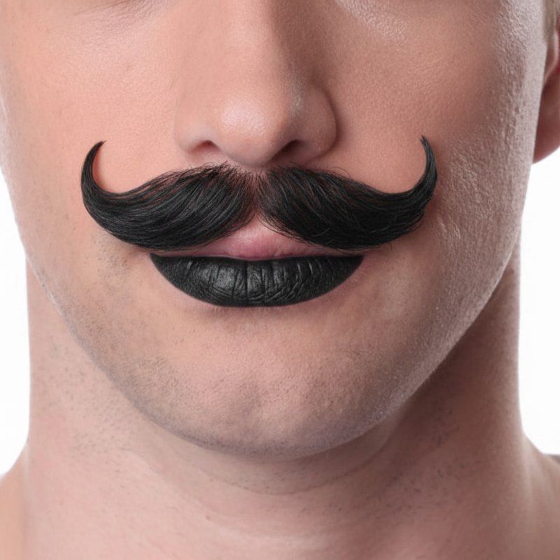 Human Hair English Handlebar Mustache