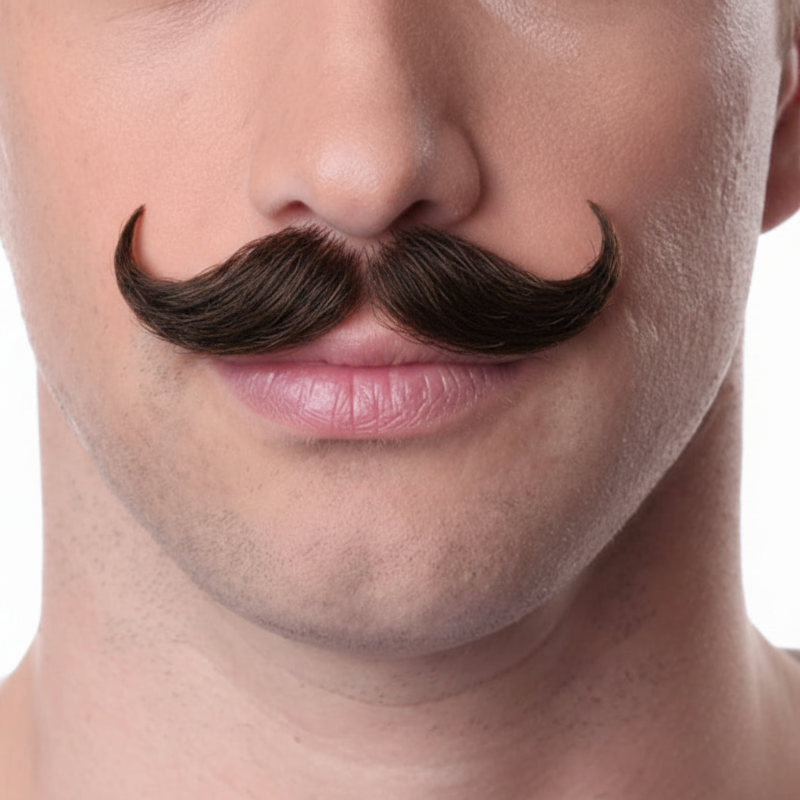 Human Hair English Handlebar Mustache