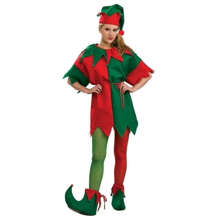 Adult Elf Tights Red and Green