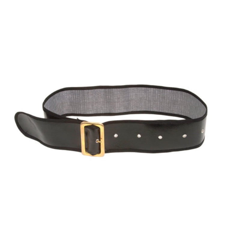 Shiny Black Belt with Gold Buckle