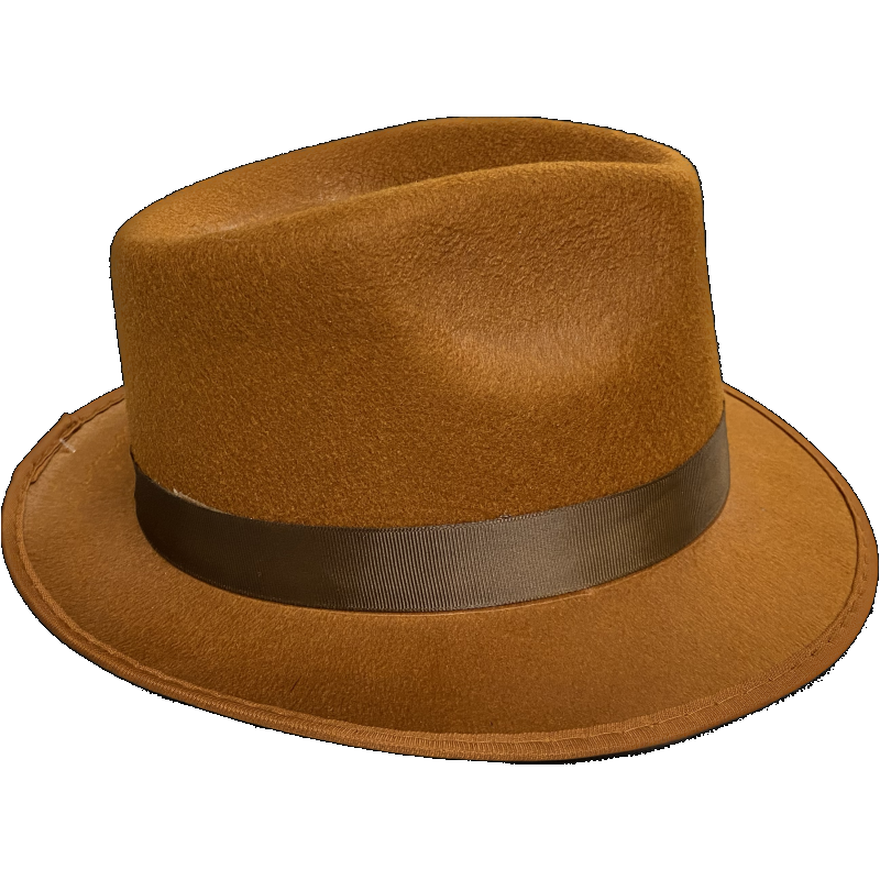 Brown Permalux Fedora with Brown Band