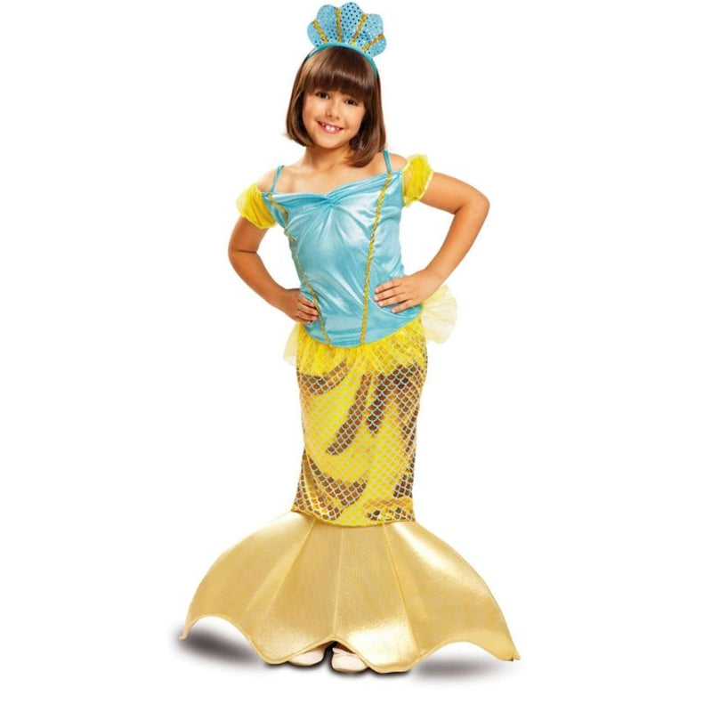Gold & Blue Mermaid Girl's Kid Costume