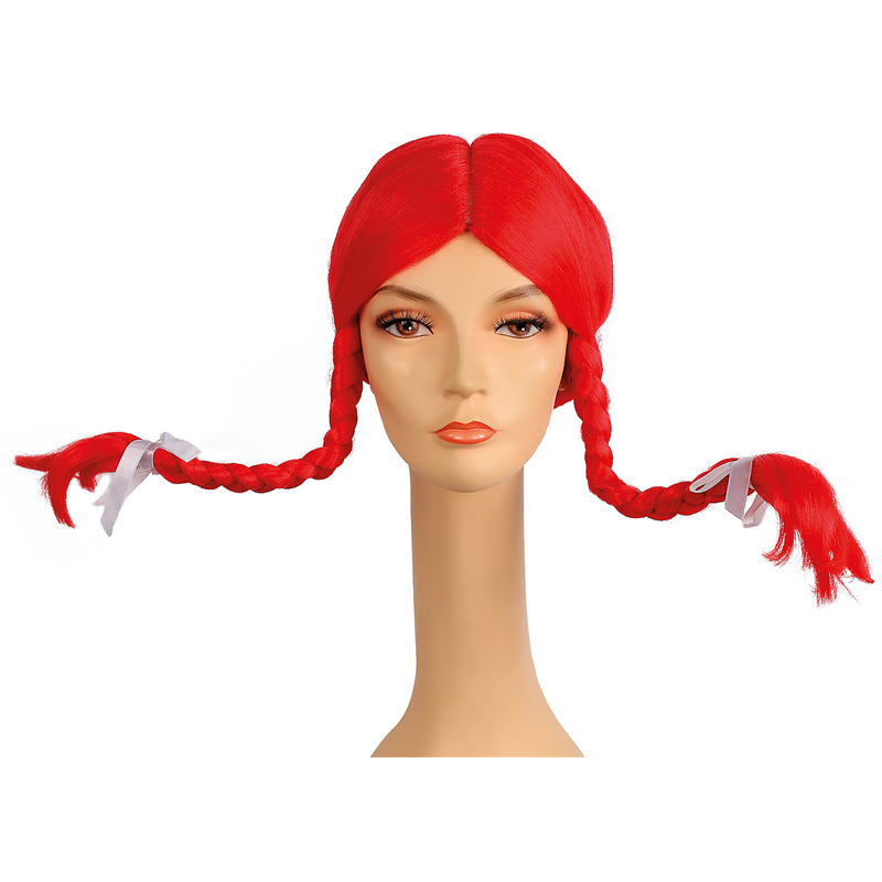 Red Braided Pigtails Wig with Wire