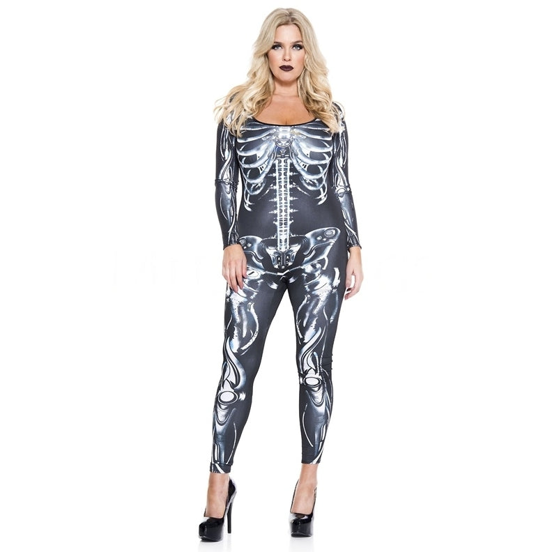 3D Skeleton Body Suit Plus Size Adult Costume