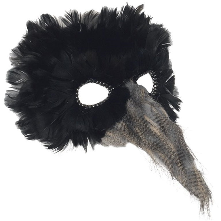 Black Feather Beak Mask