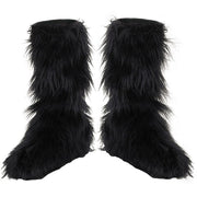 Black Furry Boot Covers