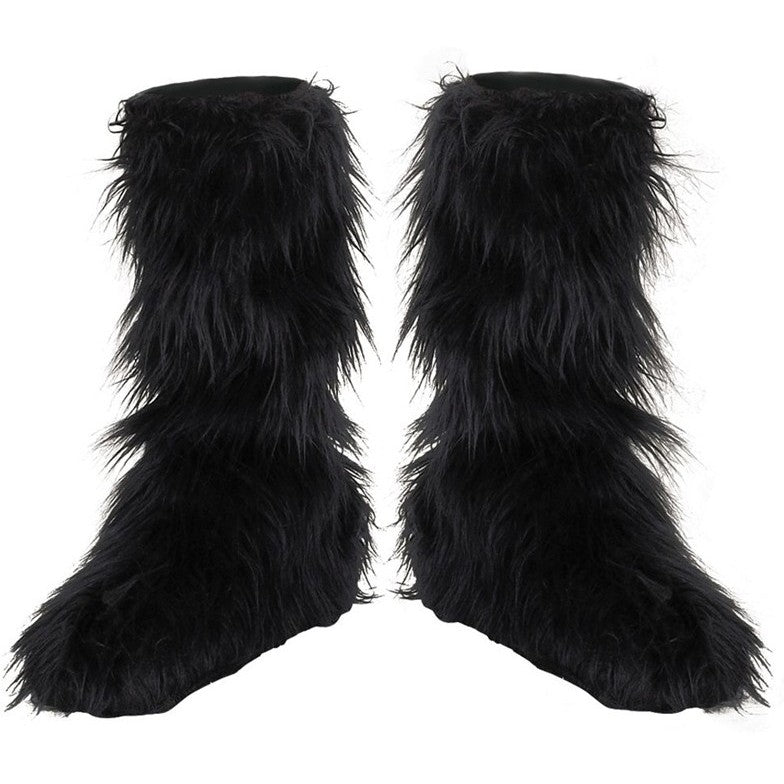Black Furry Boot Covers