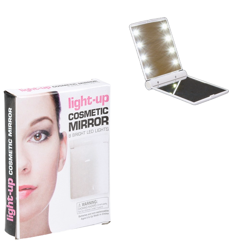LED Light-Up Cosmetic Makeup Compact Mirror