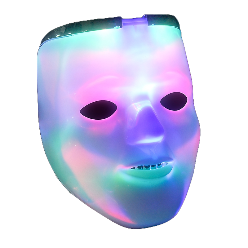 Light-Up Double Silver Skull Mask