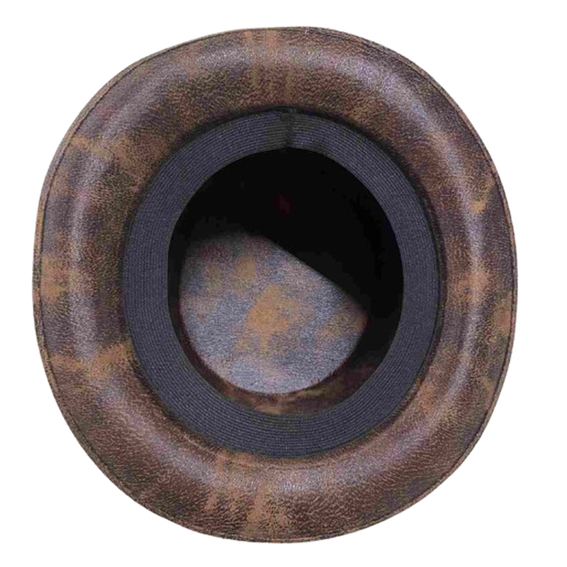 Brown Faux Leather Top Hat