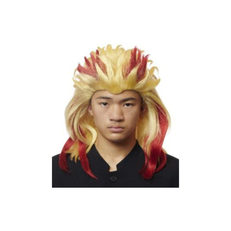 Fire Power Red and Yellow Anime Style Wig