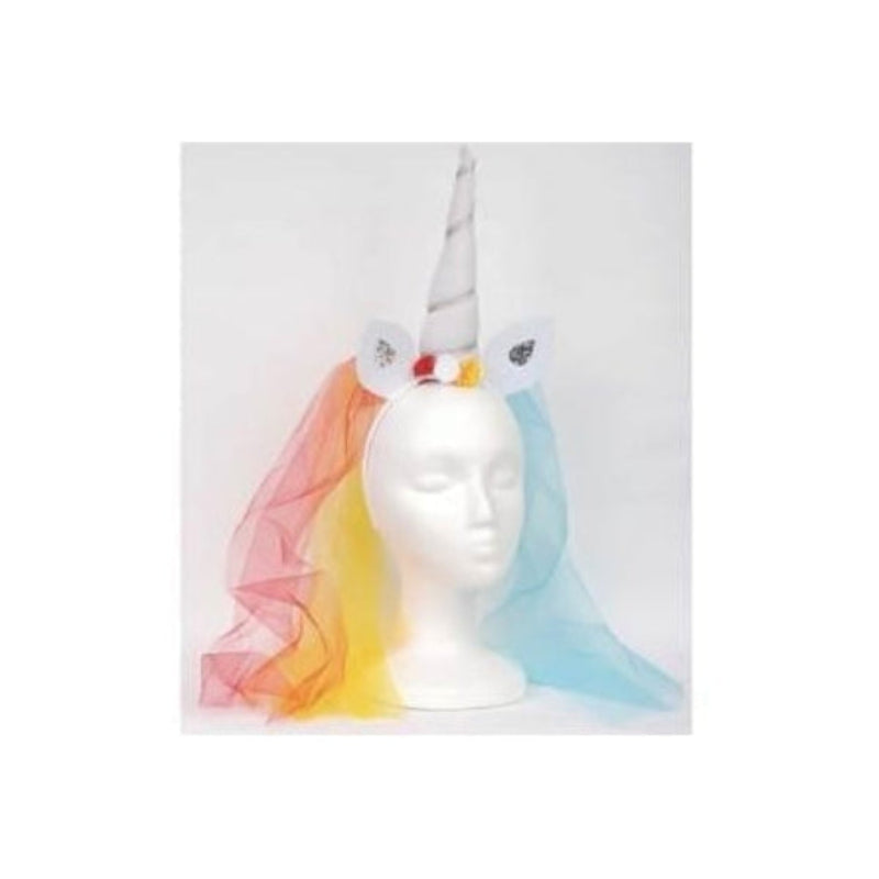 Rainbow Veil Unicorn Headband 