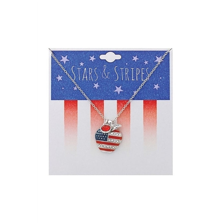 American Flag Apple Necklace 