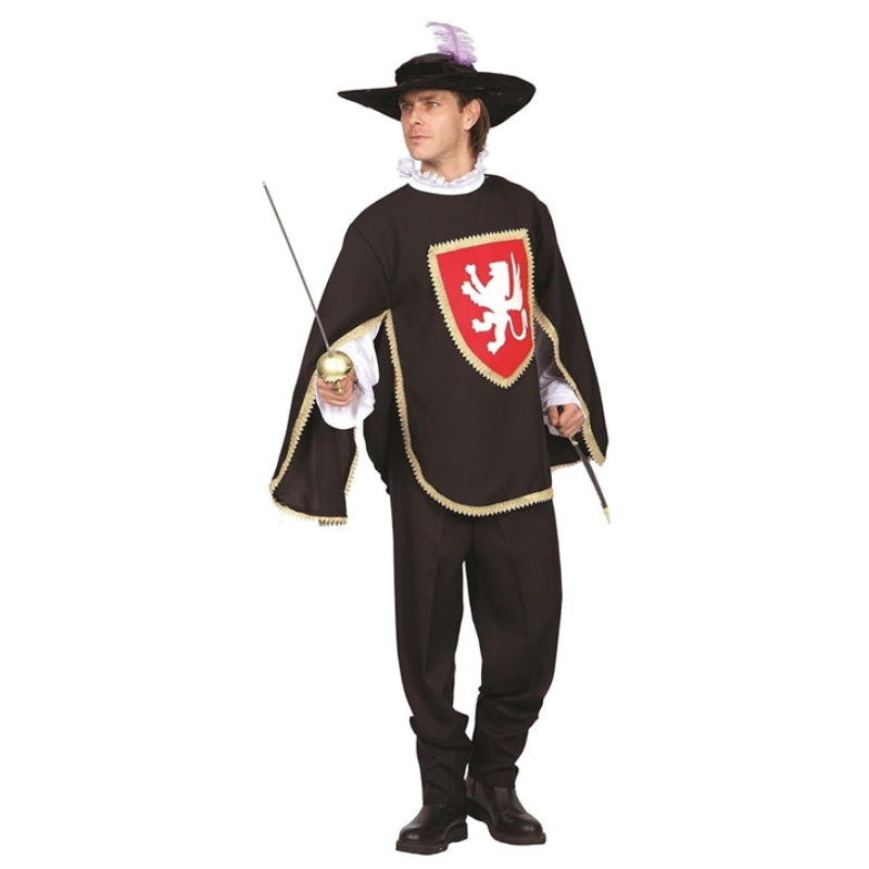 Musketeer Adult Plus Size Costume Black