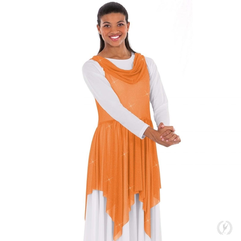 Praise Tunic Adult Shimmering Tangerine Size S/M 