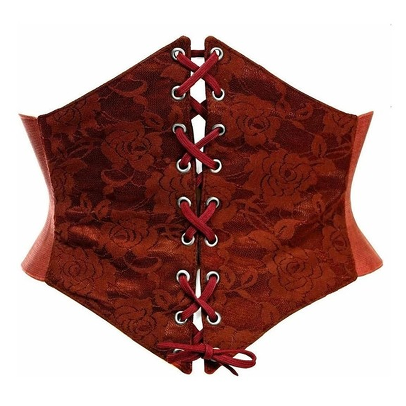 Corset Belt Cincher Lace Wine 