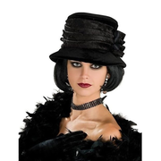 Black Velvet Cloche Hat 